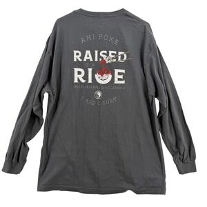 T&C Surf Designs Shirt Mens XL Gray Long Sleeve Ahi Poke Hawaii Raised On Rice